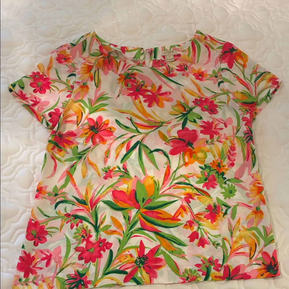 J. Crew Factory Vibrant Floral Blouse